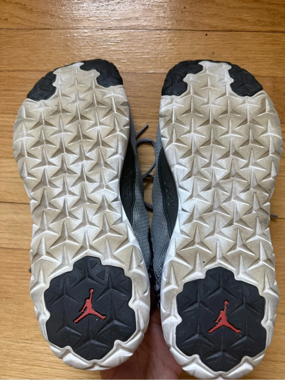 Jordan Gray and Orange Men's Low-Top Sneakers